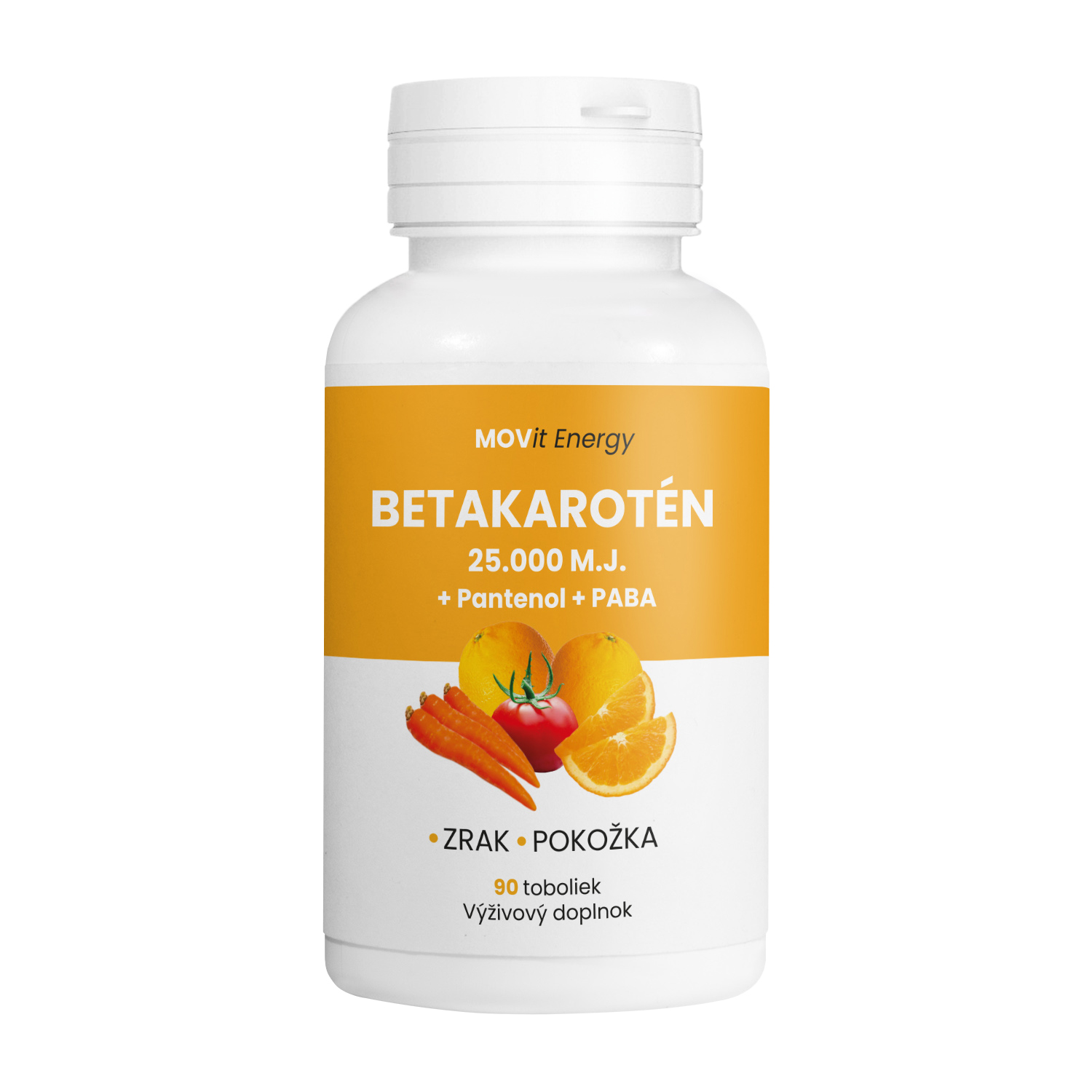 MOVit Betakarotén 25.000 IU + Panthenol + PABA, 90 tobolek