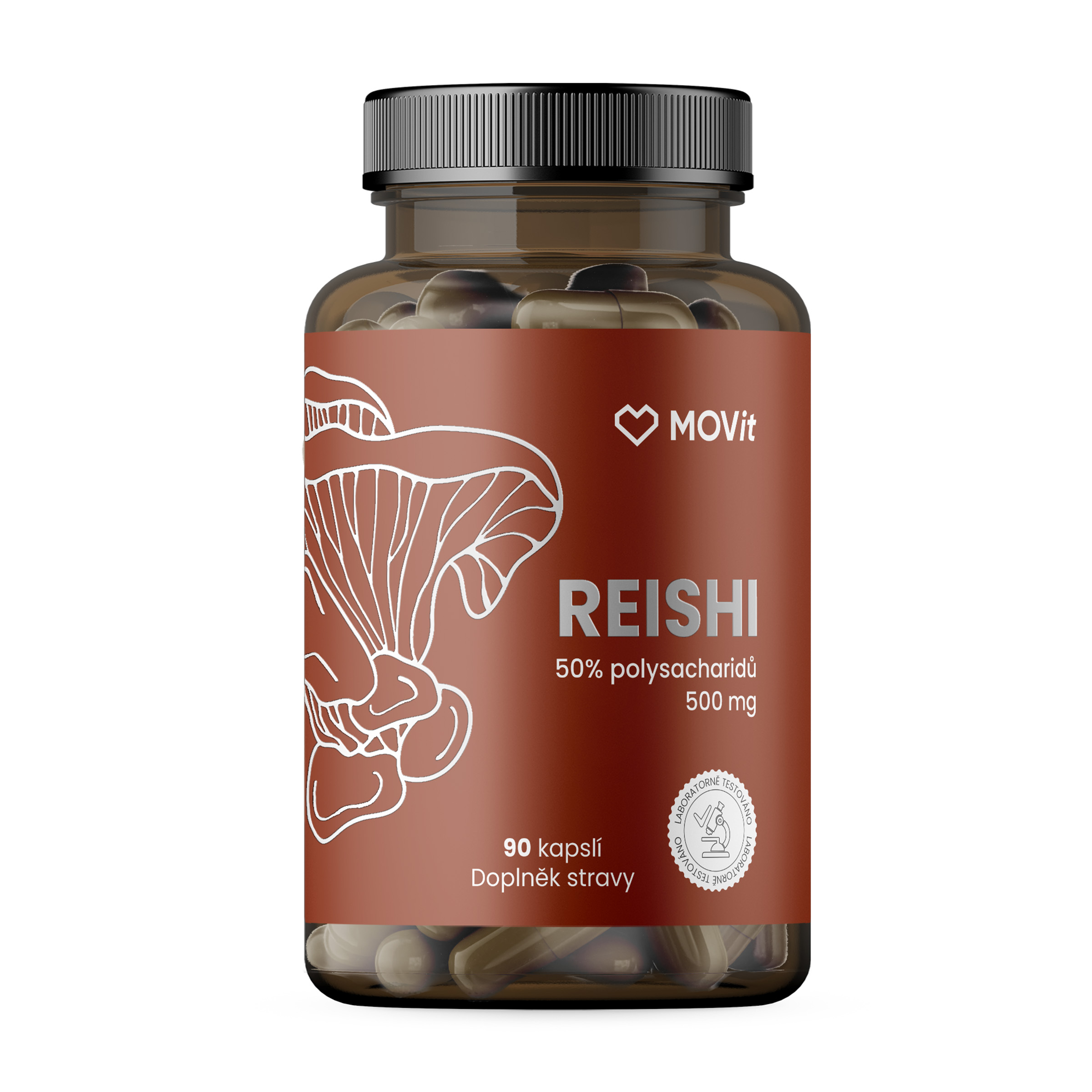 MOVit Reishi 50% polysacharidov 500 mg, 90 kapsúl