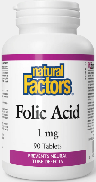 Natural Factors Kyselina listová (folát) 1 mg