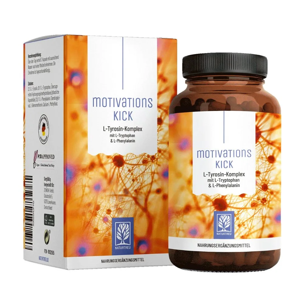 Naturtreu Motivácia - Komplex L-tyrozínu, L-tryptofánu a L-fenylalanínu, 90 kapsúl
