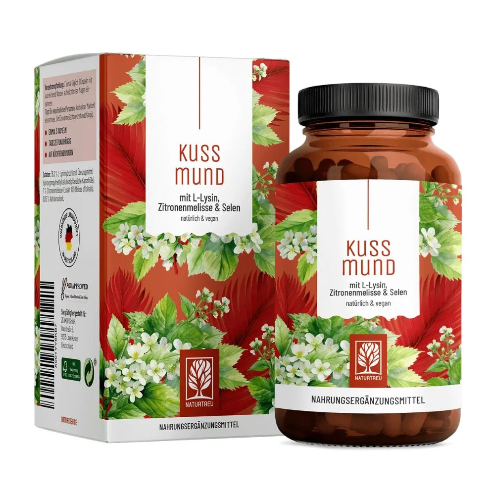 Naturtreu Pekné pery - Komplex L-lyzínu, selénu a medovky, 90 kapsúl