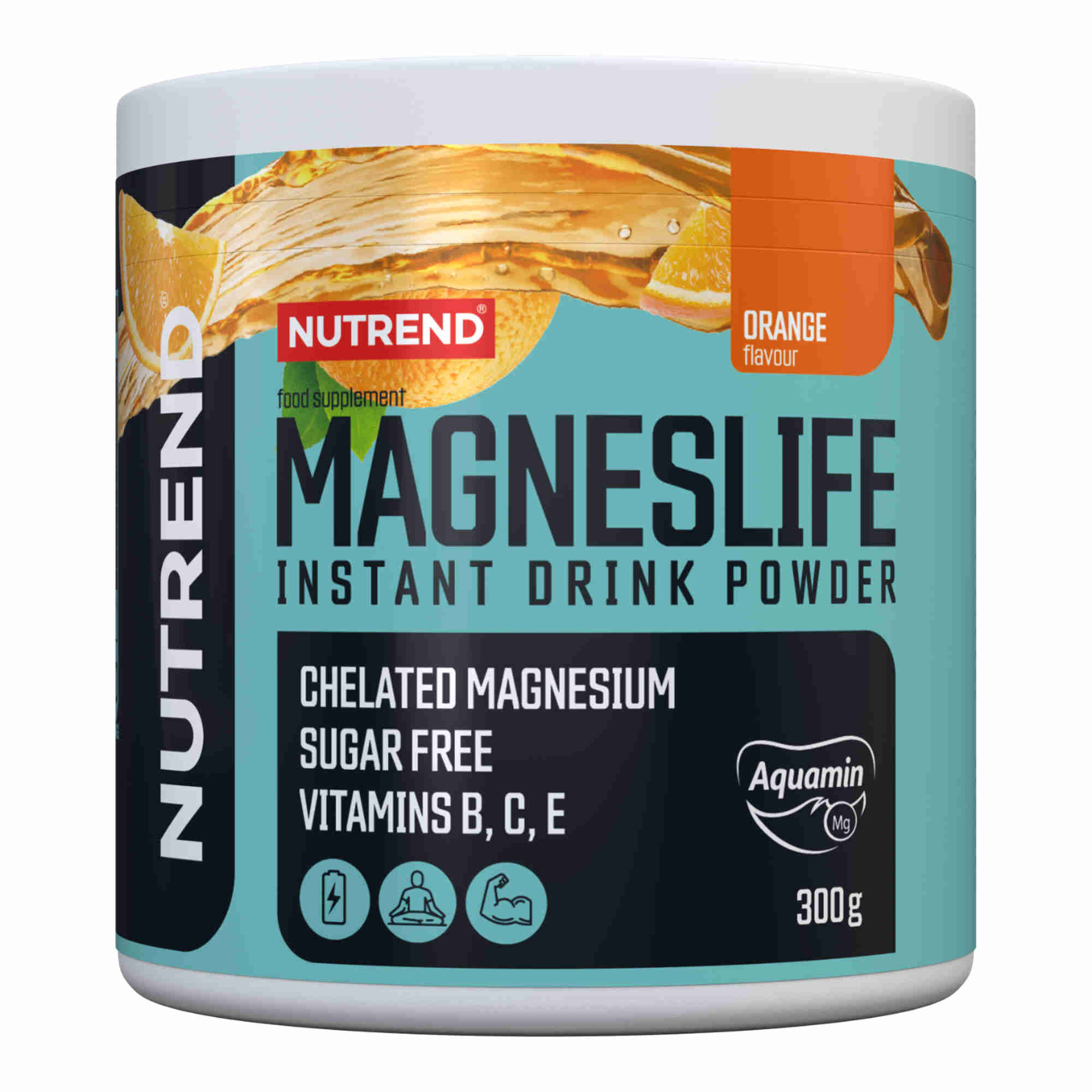 Nutrend MAGNESLIFE INSTANT DRINK POWDER, pomaranč