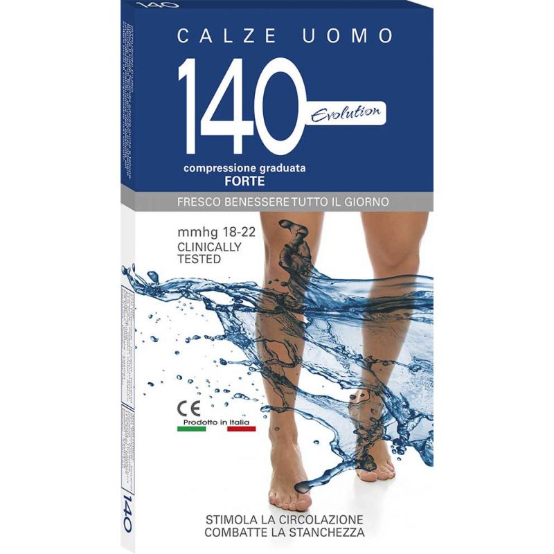 Pánske kompresné bavlnené ponožky - Manon Evolution Cotone 140 DEN - Kompresný tlak: 18-22 mmHg, Veľkosť: 140d S/M, Farba: čierne