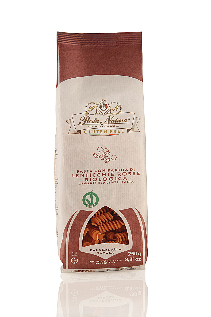 PASTA NATURA Cestoviny z červenej šošovice BIO Fusilli