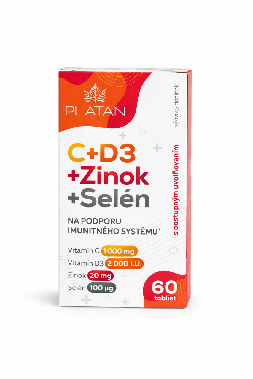 PLATAN Vitamín C+D+Zinok+Selén 60 tabliet