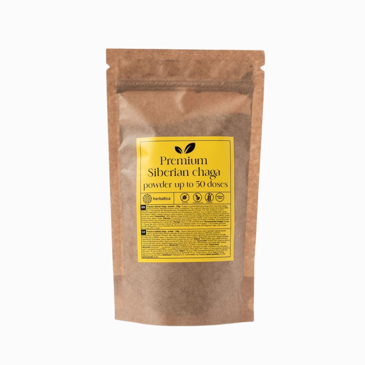 Prémiová čaga sibírska 100% prášok - 100g - Herbatica