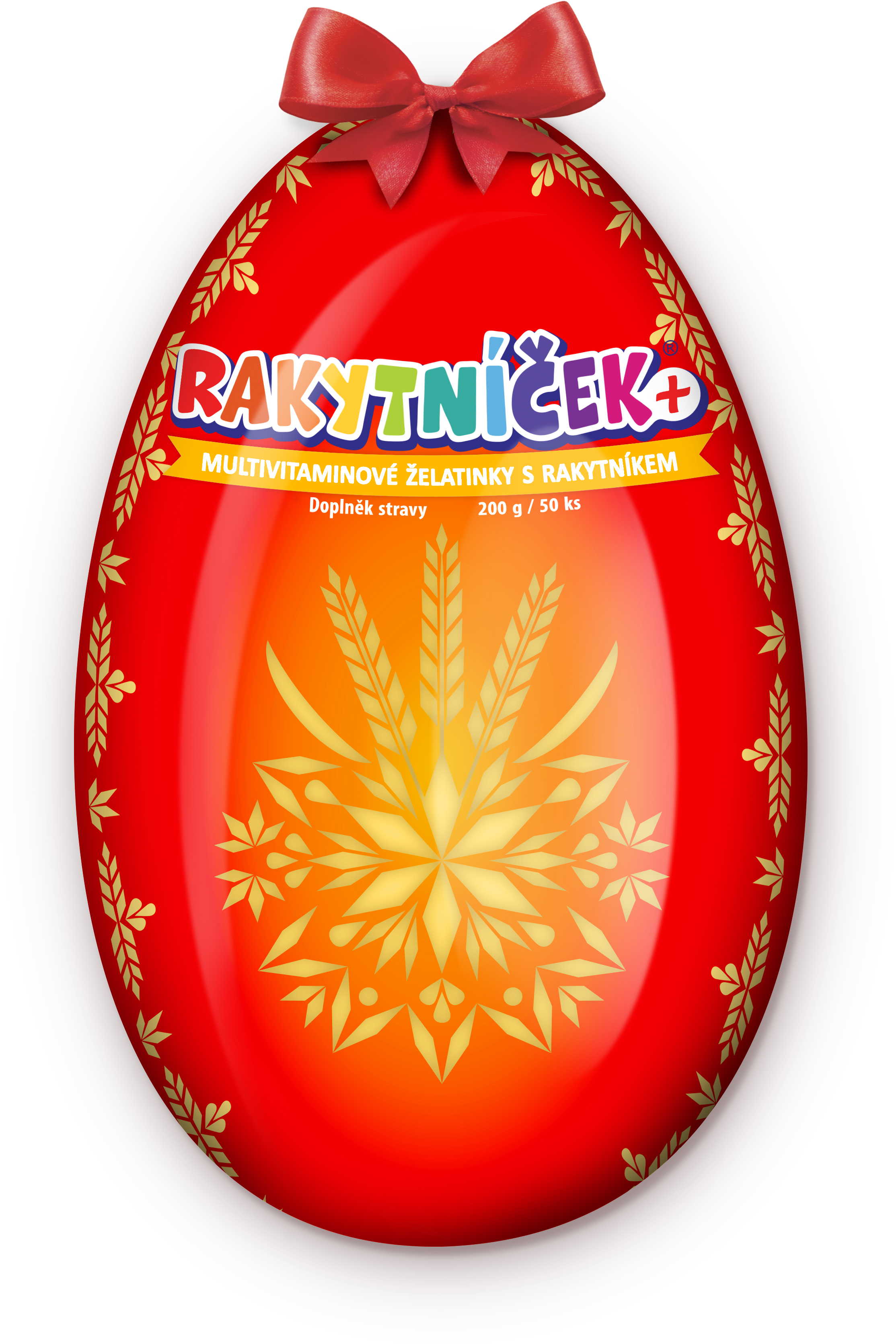 RAKYTNÍČEK+ multivitamínové želatínky - Veľkonočné vajce červené 2026