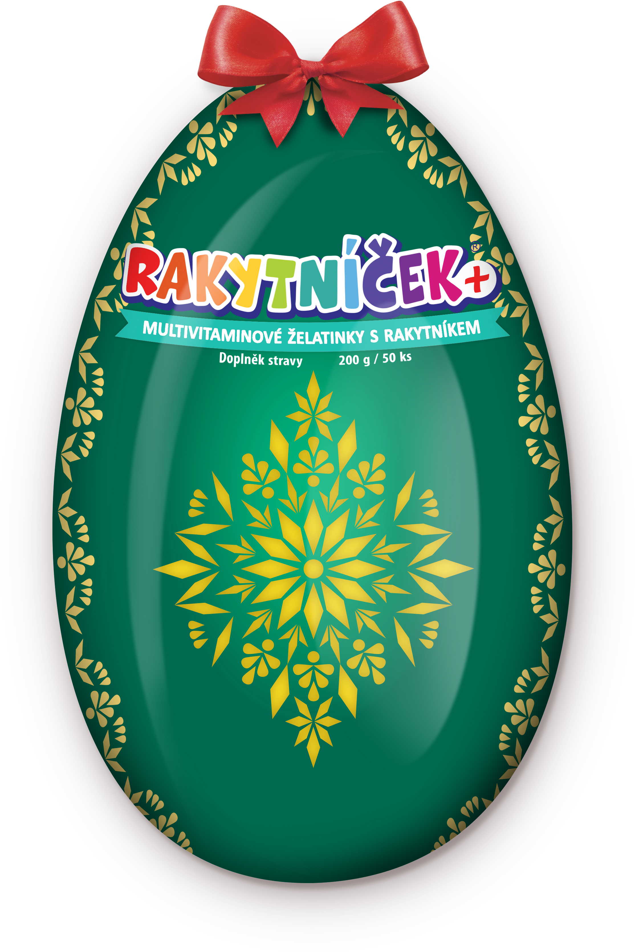 RAKYTNÍČEK+ multivitamínové želatínky- Veľkonočné vajce tyrkysové 2026