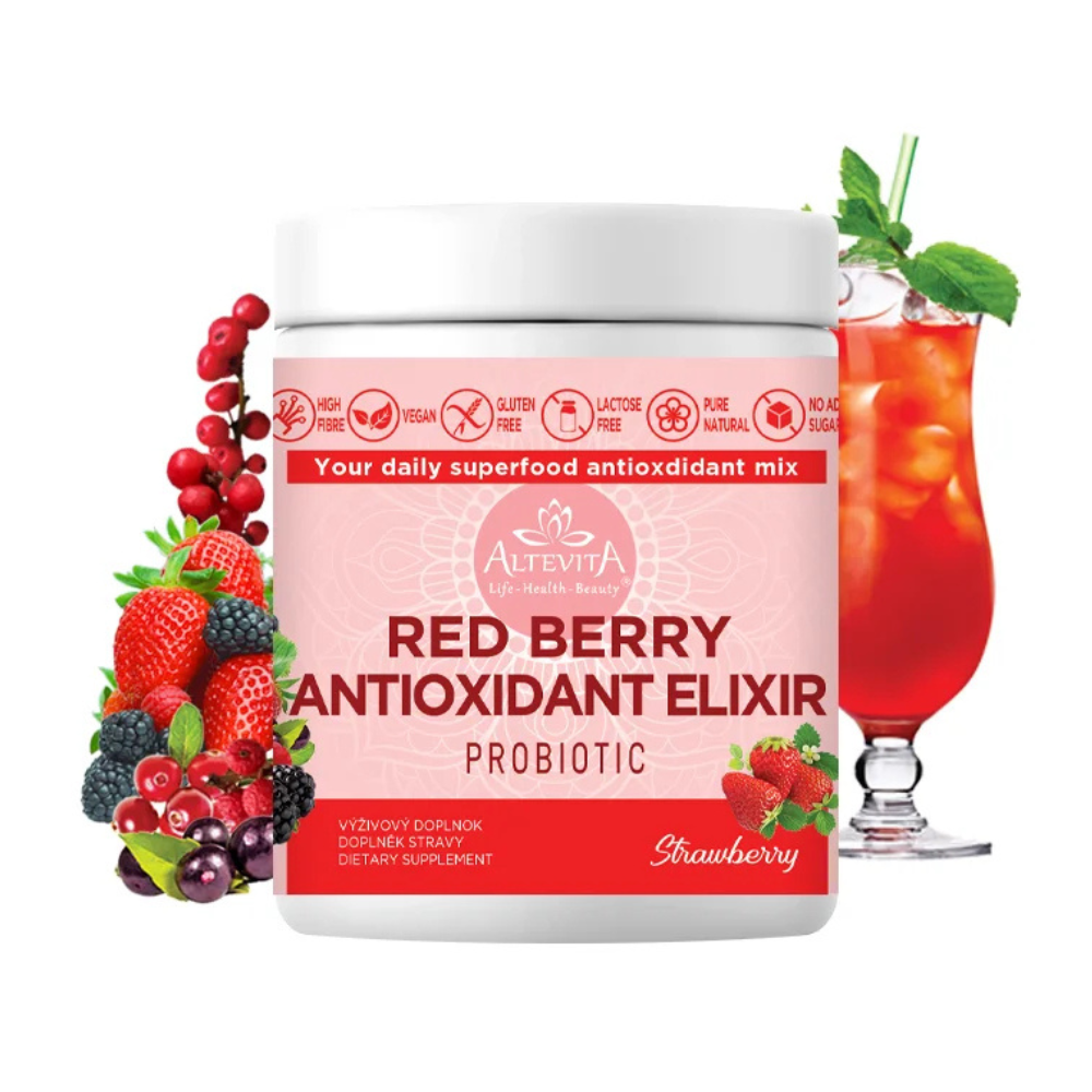 Red berry antioxidant elixir probiotic