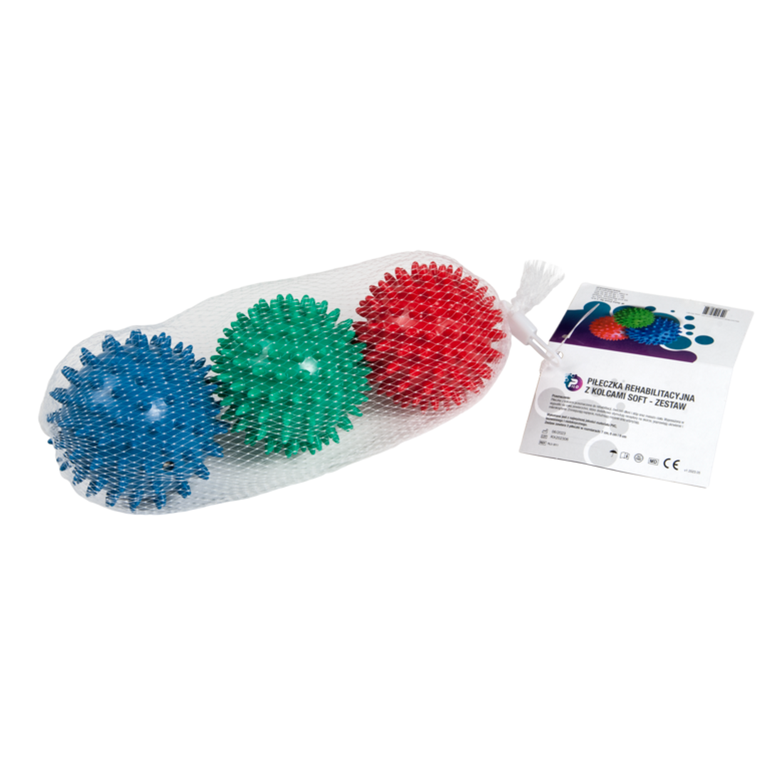 REHAFUND PILO-3011 rehabilitačná lopta s tŕňmi 3ks soft 7cm,8cm,9cm