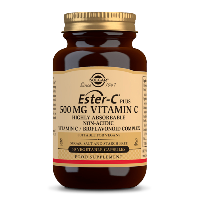 Solgar Ester-C plus 500 mg Nekyslý vitamín C s komplexom bioflavonoidov 50 kapsúl