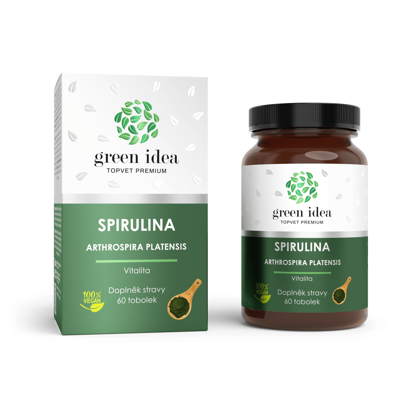 Spirulina bylinný extrakt – kapsuly 60 ks – Green idea