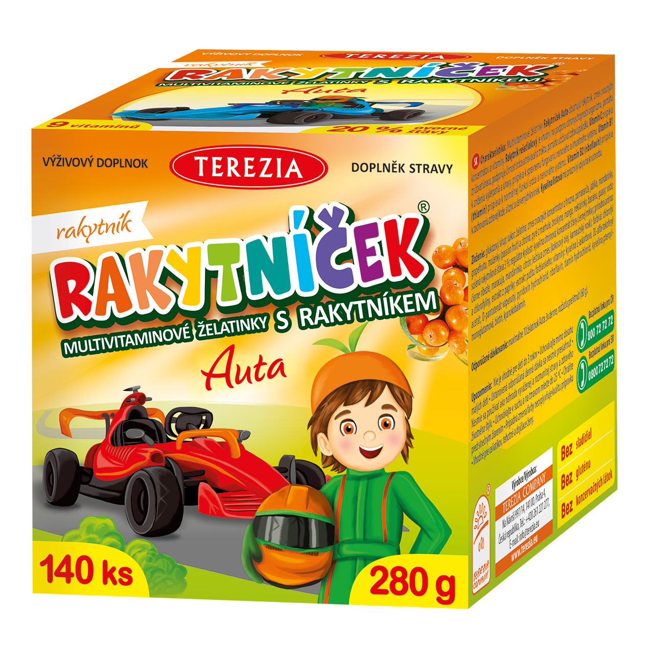 TEREZIA RAKYTNÍČEK multivit.želatínky s rakytníkom AUTA