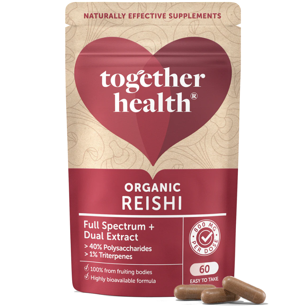 Together Health Reishi 800 mg - organický extrakt z celej plodnice, 60 kapsúl