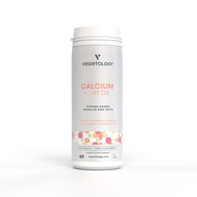 Vegetology Vápnik + Vitamín D3, 60 žuvacích tabliet