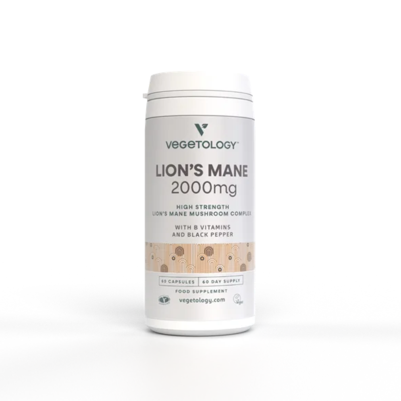 Vegetology Vegan Lion's Mane (Korálovec ježatý) 2000 mg + B-Komplex, 60 kapsúl