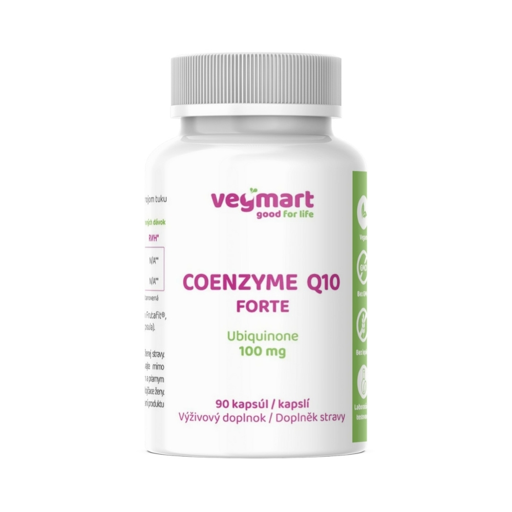 Vegmart Koenzým Q10 Forte (ubiquinón) 100 mg, 90 kapsúl