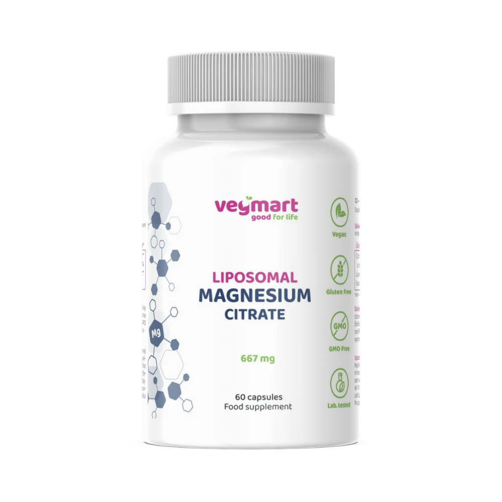 Vegmart Lipozomálne magnézium (citrát horečnatý) 667 mg, 60 kapsúl