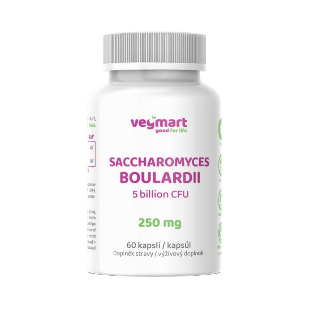 Vegmart Saccharomyces Boulardii 250 mg, 60 kapsúl