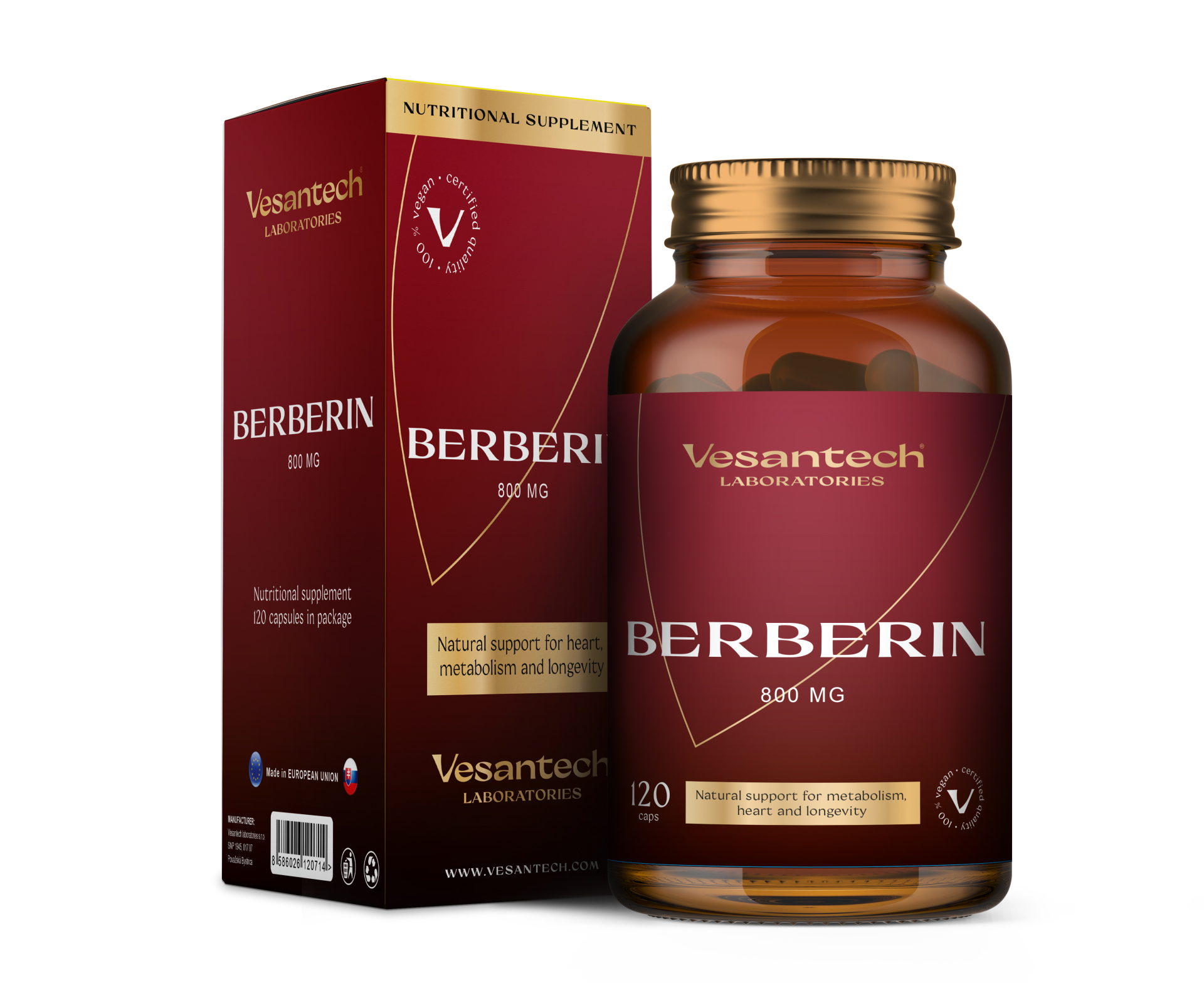 Vesantech Berberin 800mg 120 cps