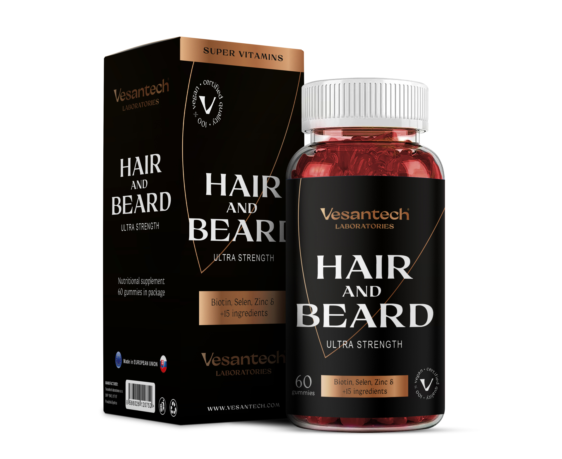 Vesantech Hair and Beard Gummies