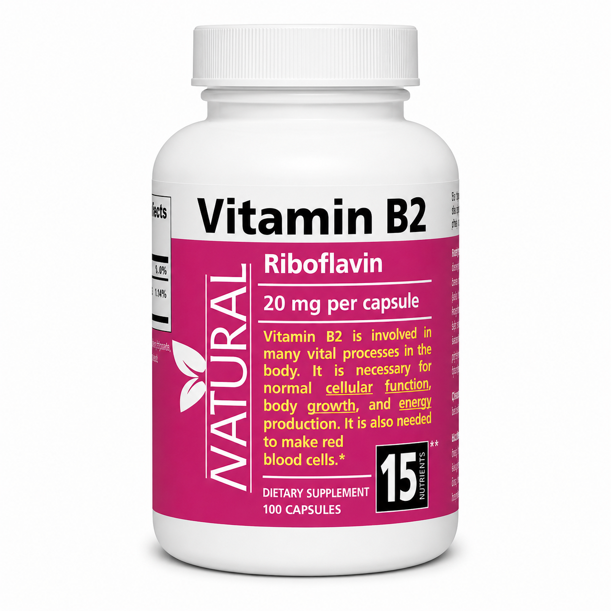 Vitamín B2 - Riboflavín - 20 mg - 100 kapsúl