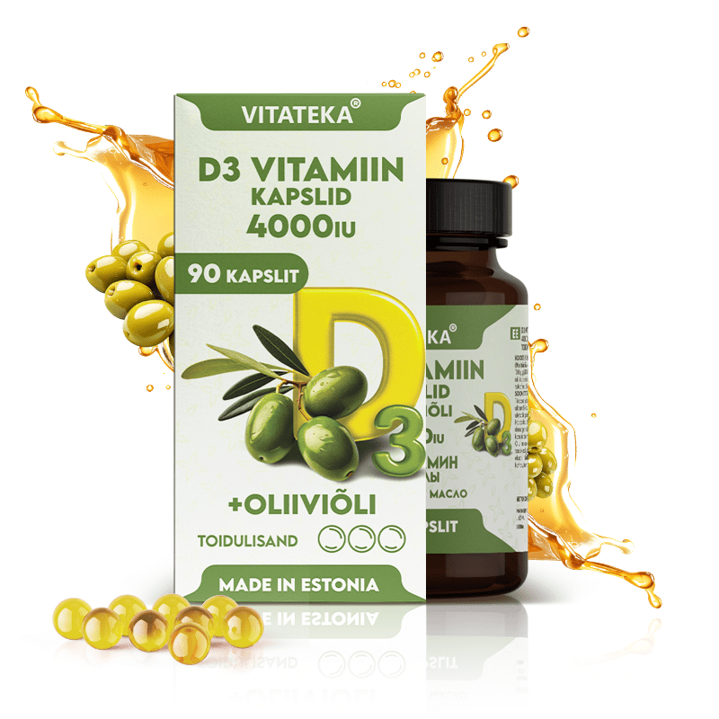 Vitamín D3 4000 IU s olivovým olejom – 90 kapsúl – Vitateka