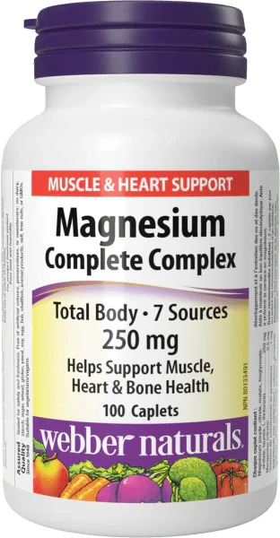 Webber Naturals Kompletný komplex horčíka - 7 zdrojov horčíka vrátane bisglycinátu