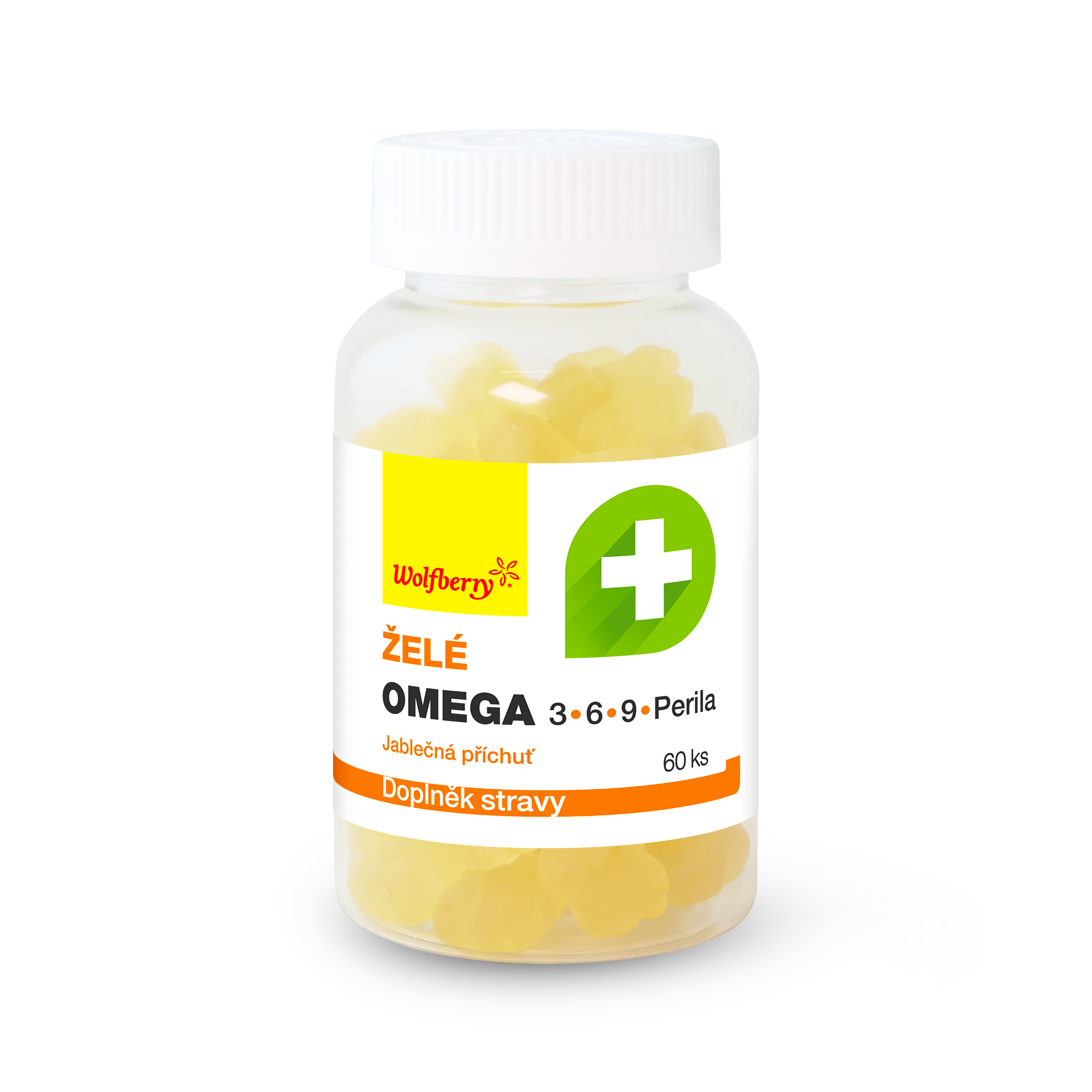 Wolfberry Omega 3,6,9+perila želé s jablčnou príchuťou