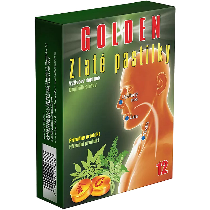 Zlaté pastilky Golden (3×12 pastiliek)