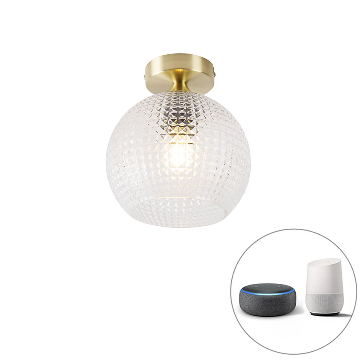 Inteligentné stropné svietidlo Art Deco mosadz vrátane Wifi A60 - Sphere