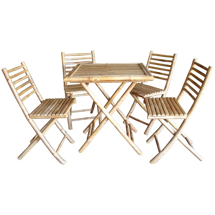 Bambusová záhradná súprava 1+4