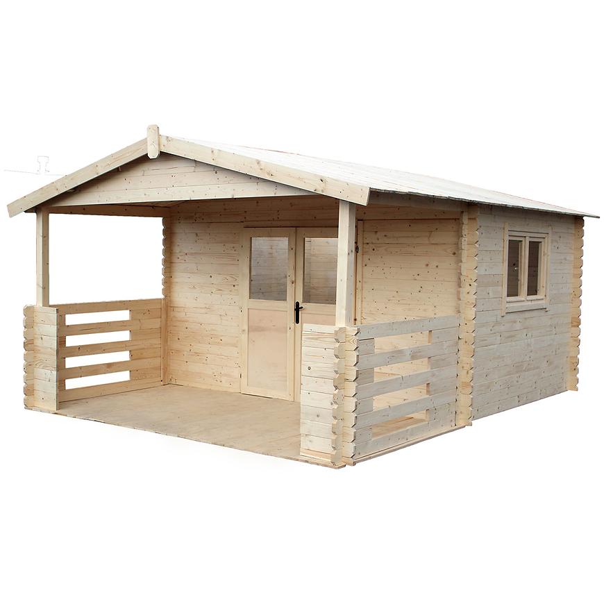 Domček Zuzia II 4x3m + terasa 4x2m s oknom, 34mm, s podlahou