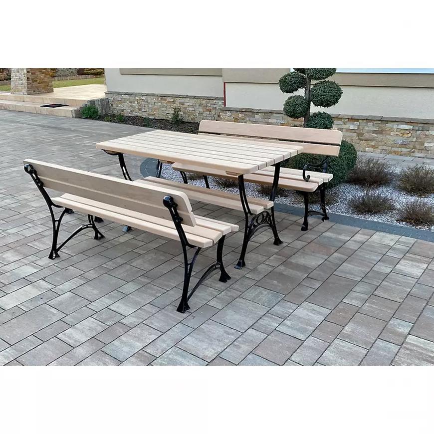 Komplet Kráľovský 2 s lakťovými opierkami drevo natural