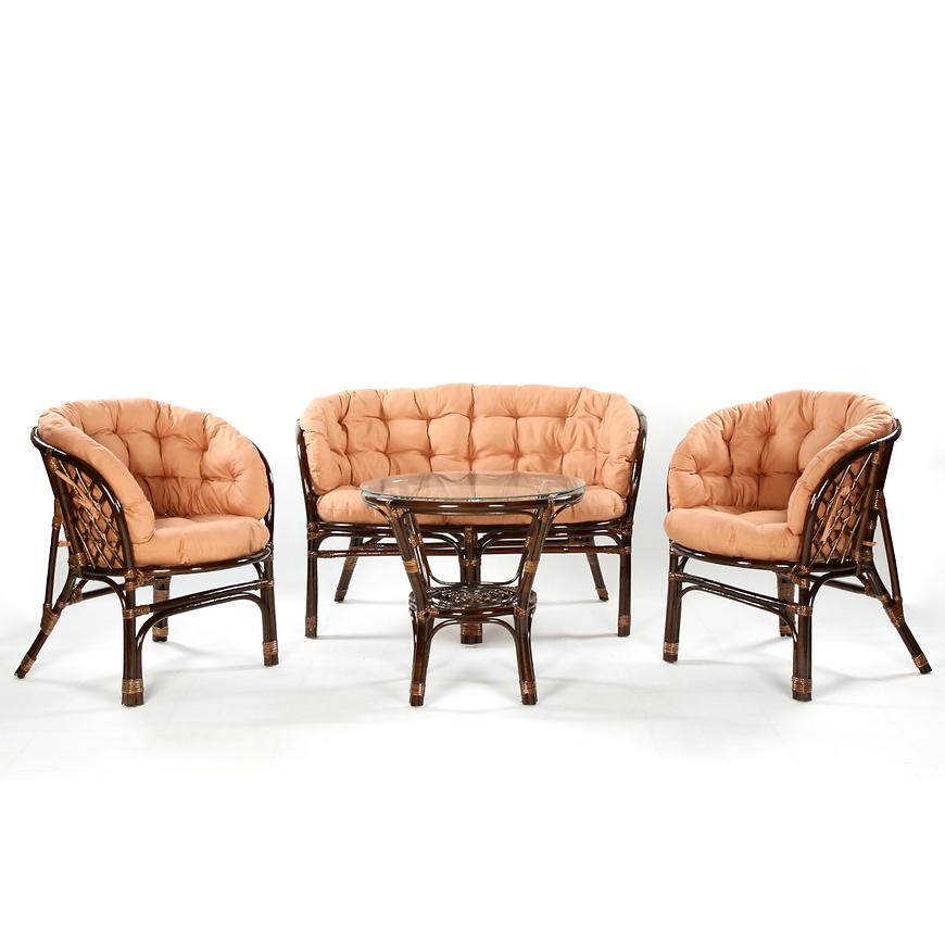 Komplet ratanový Tropicana tmavohnedá/cappuccino