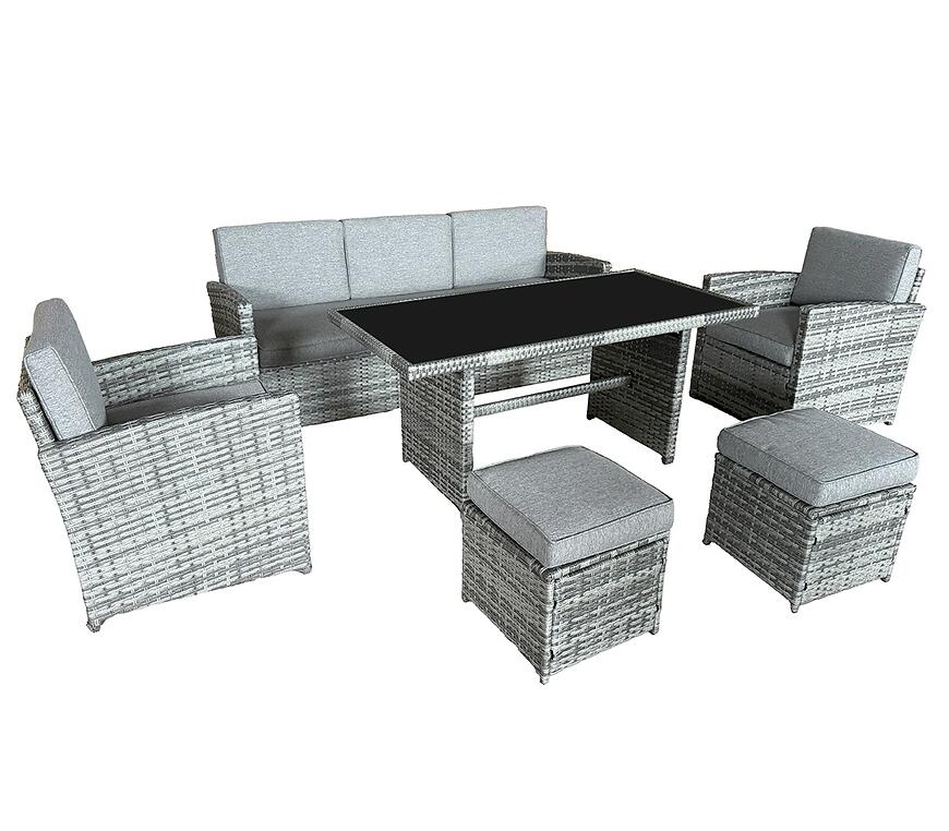 Komplet technoratanový Napoli šedá