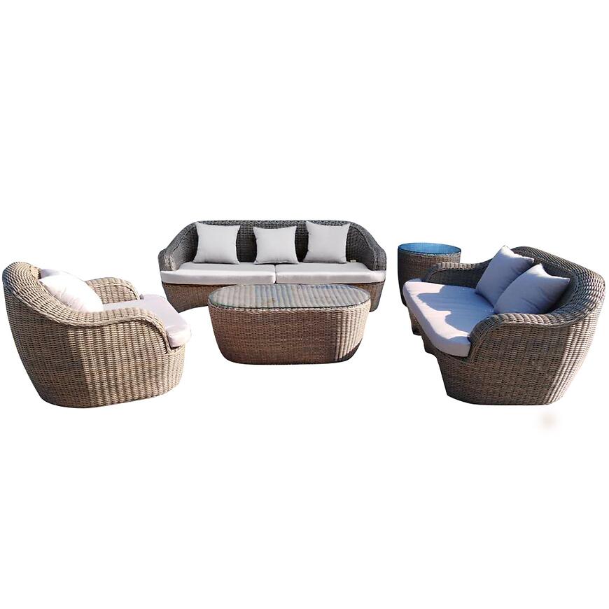 Komplet technoratanový Rhodes šedá