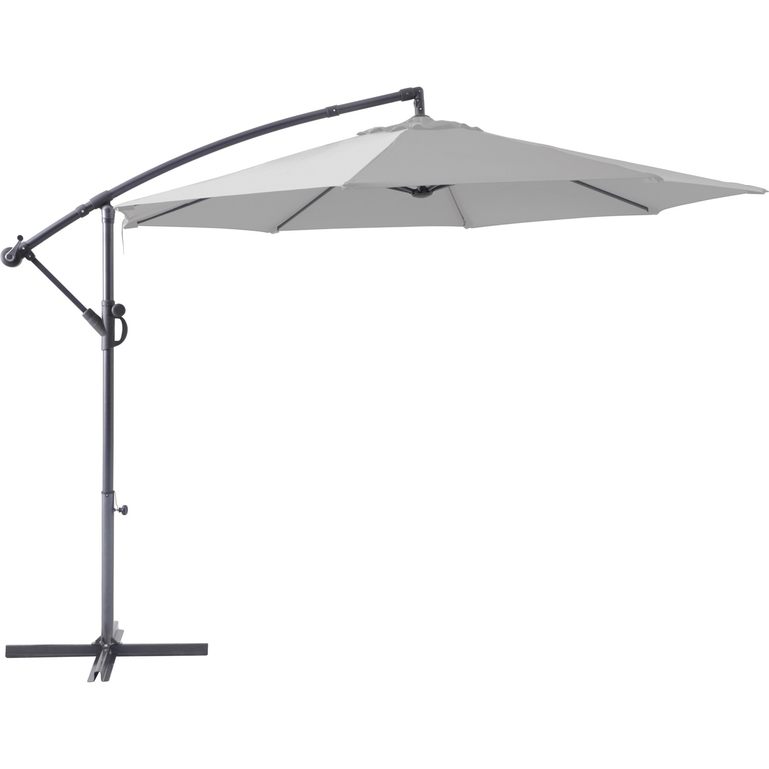 OBI Závesný slnečník Alvarado striebornosivý pr. 300 cm