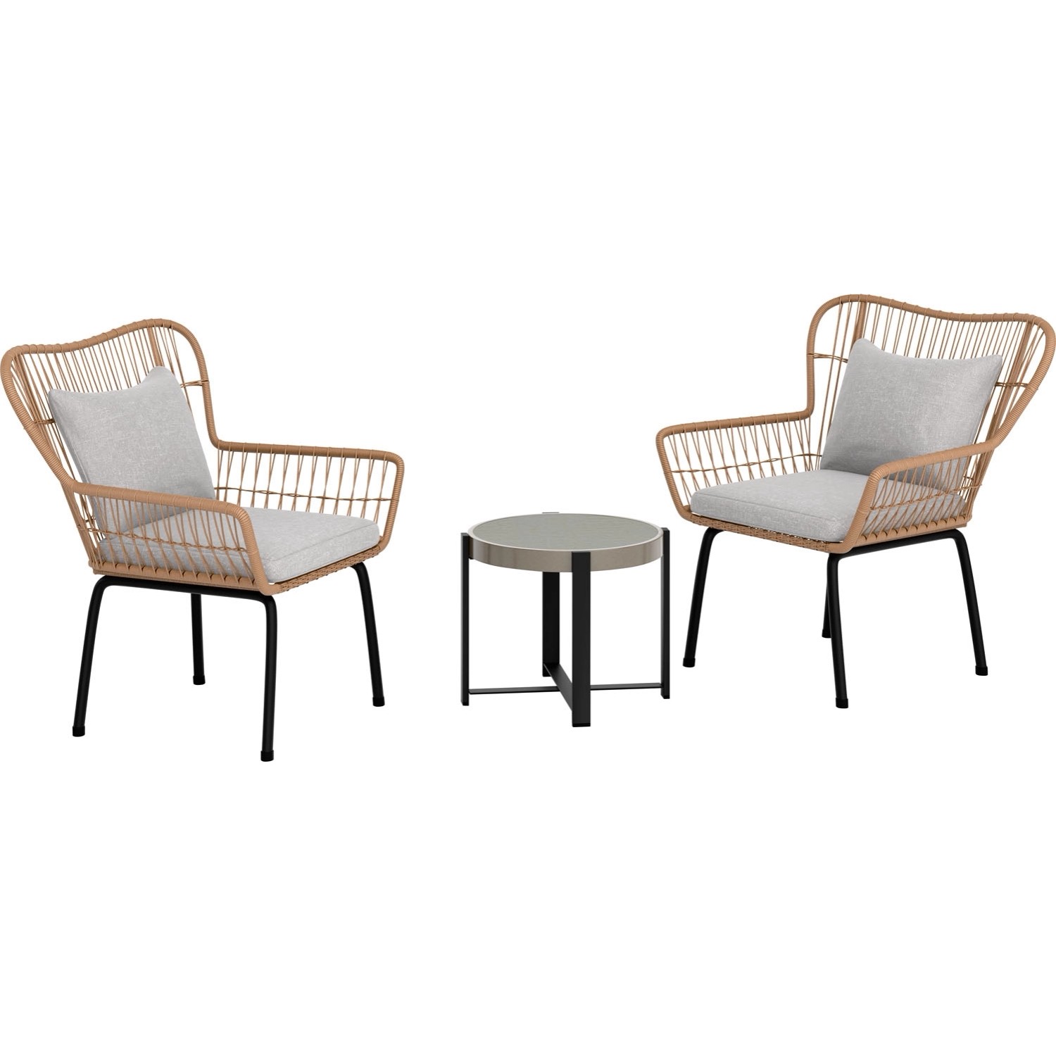 OBI Zostava záhradného nábytku Norwalk, antracitová/svetlo sivá, 3dielna