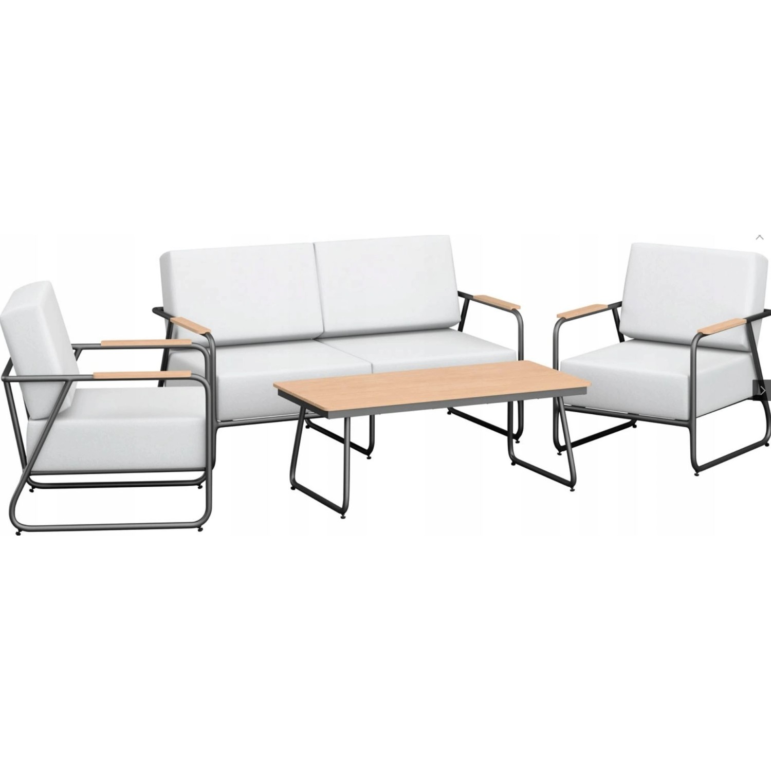 OBI Zostava záhradného nábytku Woodcliff, čierna/svetlo sivá, 4dielna