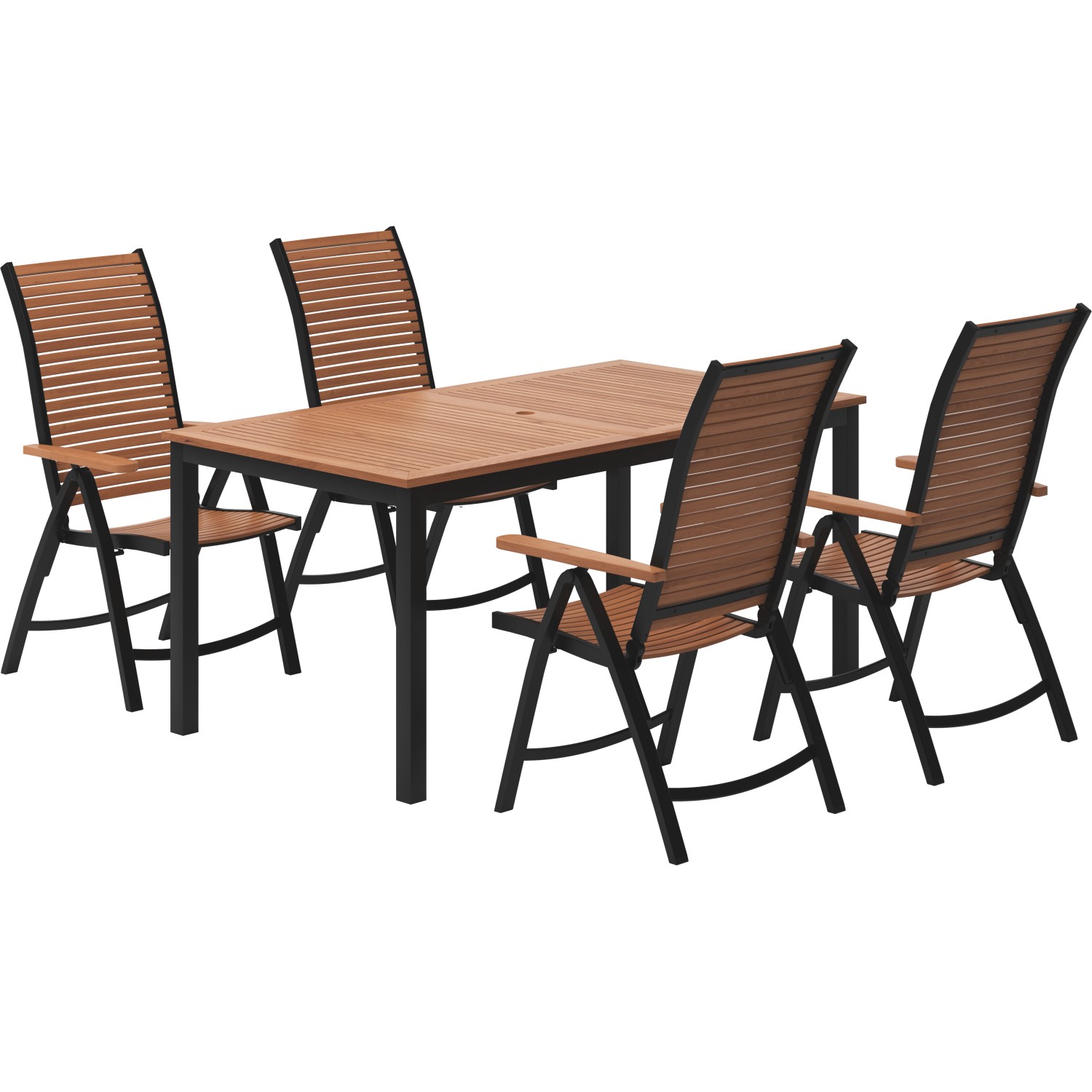 VLC Zostava záhradného nábytku Bonlee hliník/eukalyptové drevo 5dielna