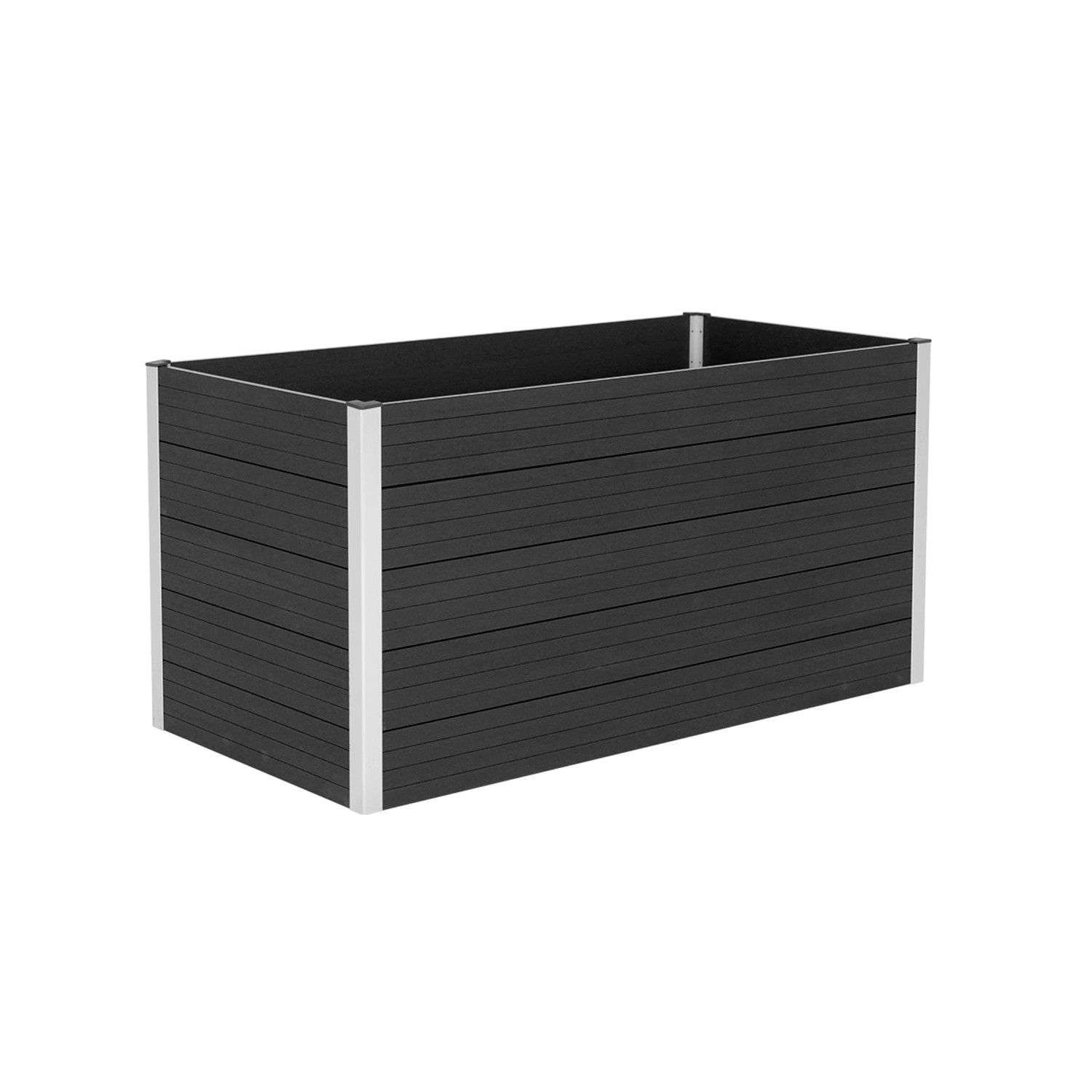 Vyvýšený záhon WPC, antracitová čierna, 150 x 70 x 75 cm