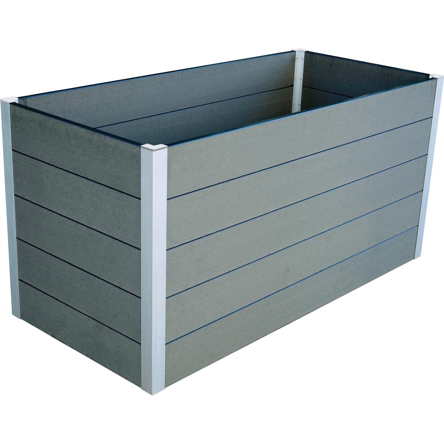 Vyvýšený záhon z WPC svetlo sivý 75 x 150 x 70 cm