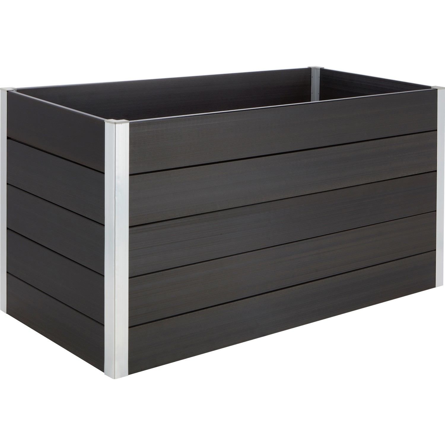 Vyvýšený záhon z WPC tmavo sivý 75 x 150 x 70 cm
