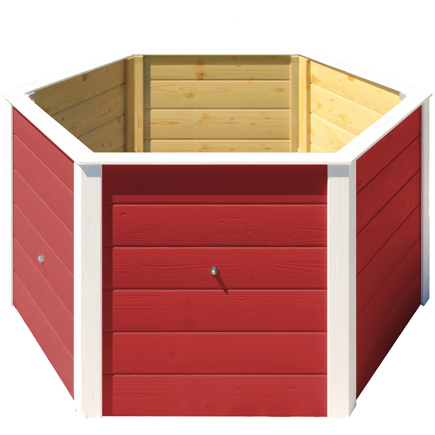 Weka Vyvýšený záhon 669, 6-hranný, červený, 143 x 143 x 68,5 cm