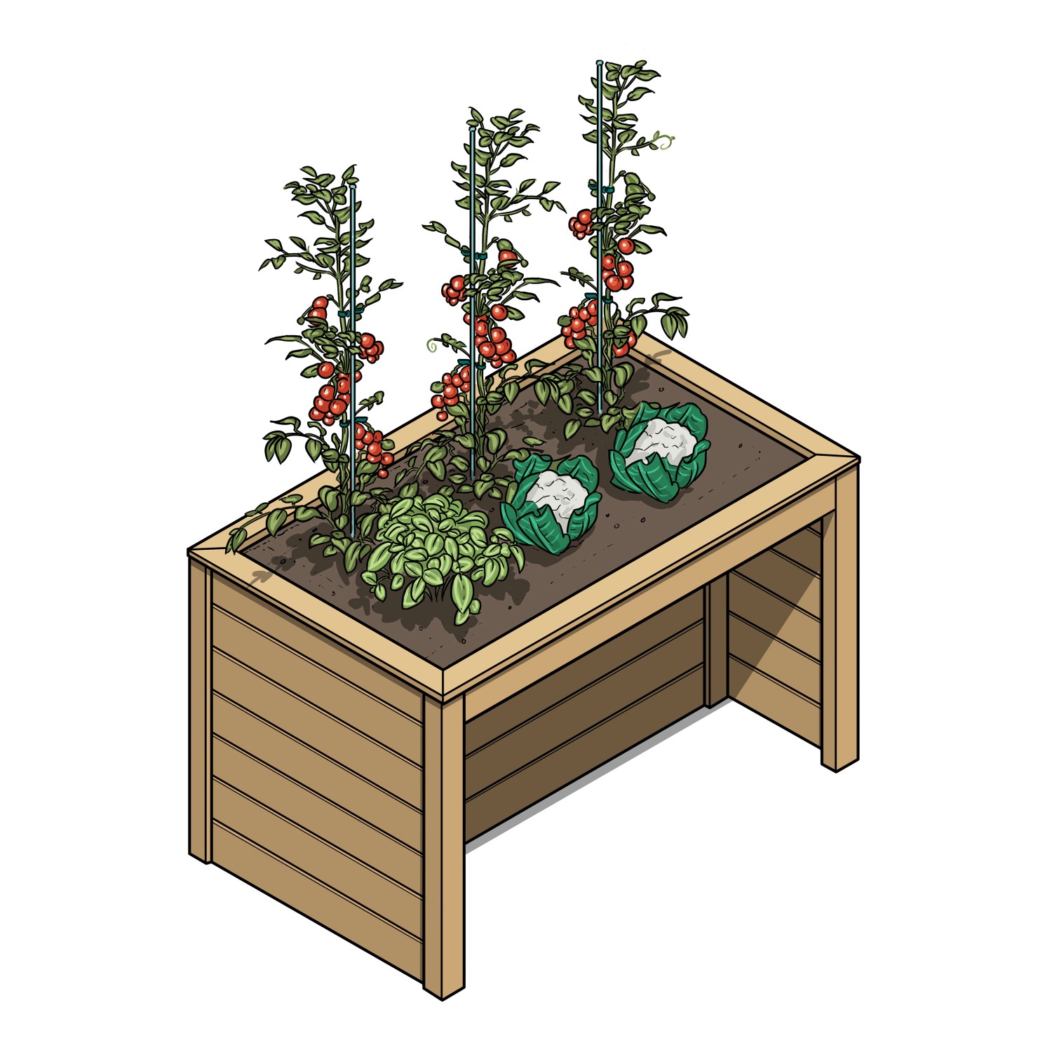 Weka Vyvýšený záhon Profi pre vozíčkarov, lazúra svetlý dub, 126 x 77 x 75 cm