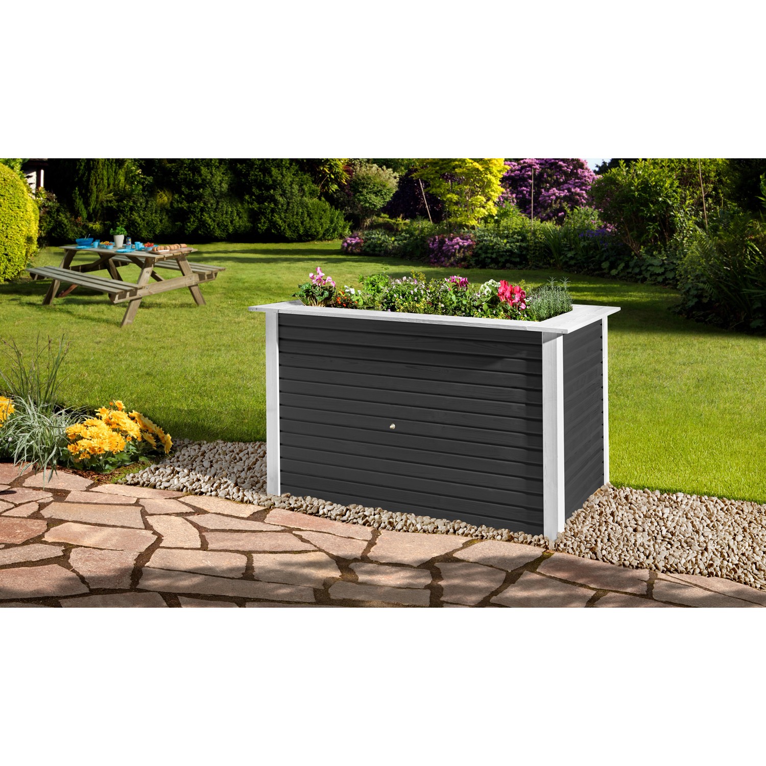 Weka Vyvýšený záhon Profi WekaLine 669, antracitová/biela, 81 x 131 x 91 cm